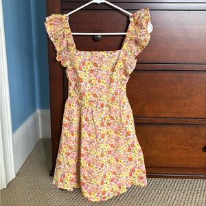 Lost + Wander Floral Ruffle Dress - Pink and Yellow